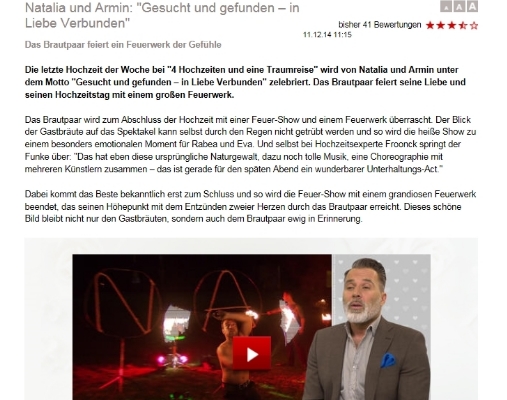 4 Hochzeiten und eine Traumreise Feuershow Feuershow 4 Hochzeiten und eine Traumreise